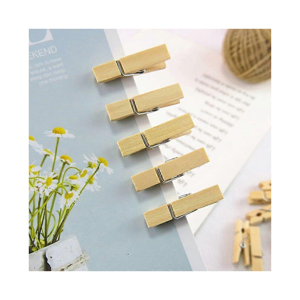 (As Show, One Size) 100Pcs 25Mm Wooden Clips Clothespin Clips For Photo Clips Clothespin Craft Clips 7371837636841