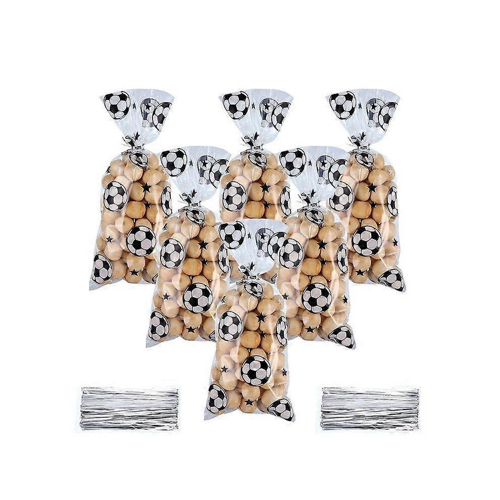 (As Show, One Size) 100Pcs Soccer Party Favors Bag Heat Sealable Treat Candy Bags With Twist Ties 3671082447952
