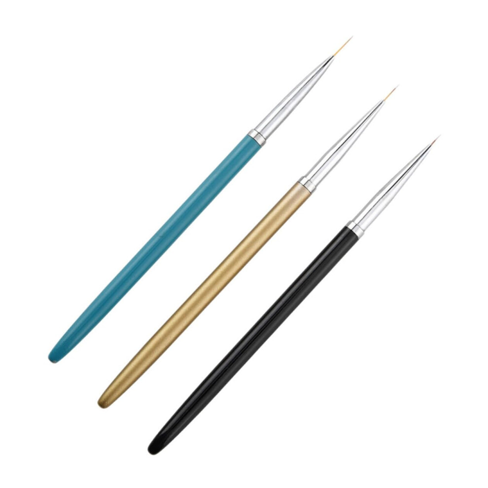 3pcs Nail Art Brush Set with Fine Tip for Lines Flowers Patterns and Precise Detailing