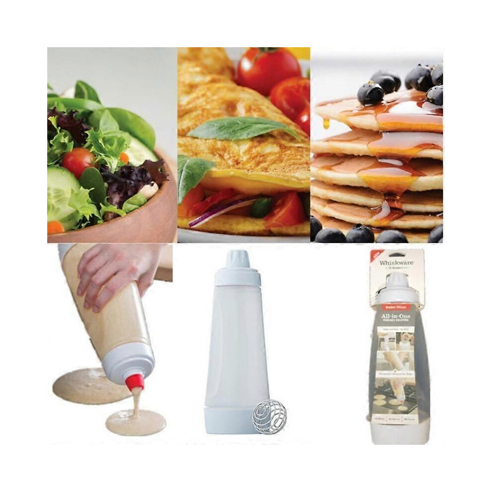 (As Show, One Size) Hand Batter Dispenser Batter Mixer Bottle Cupcake Pancake Crepe Batter Dispenser 7371837685399