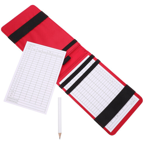 Compact Dark Red Golf Scorebook Flip-Open Portable Score Notepad 2