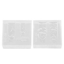 2Pcs Reusable Silicone Flower Nail Molds White for Manicure Crafts