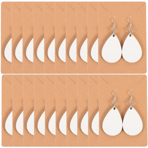 1Ensemble Blanks Sublimation Bois Et Fer Pour Création Boucles Blanc