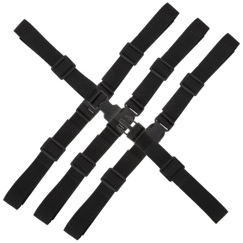 4Pcs Durable Black Cinch Tie Down Straps for Cargo Backpack Luggage