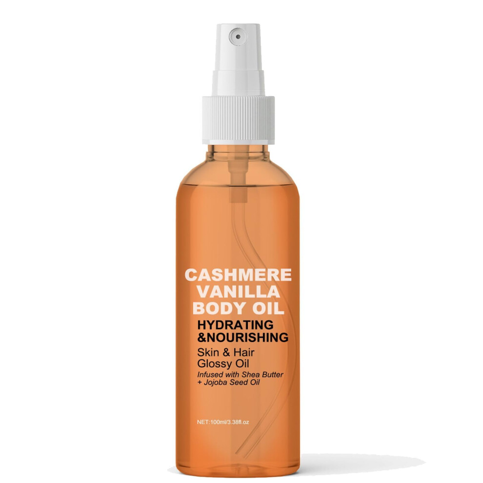 Vanilla Cashmere Moisturizing Body Oil Spray with Shea Butter and Jojoba for Deep Hydration