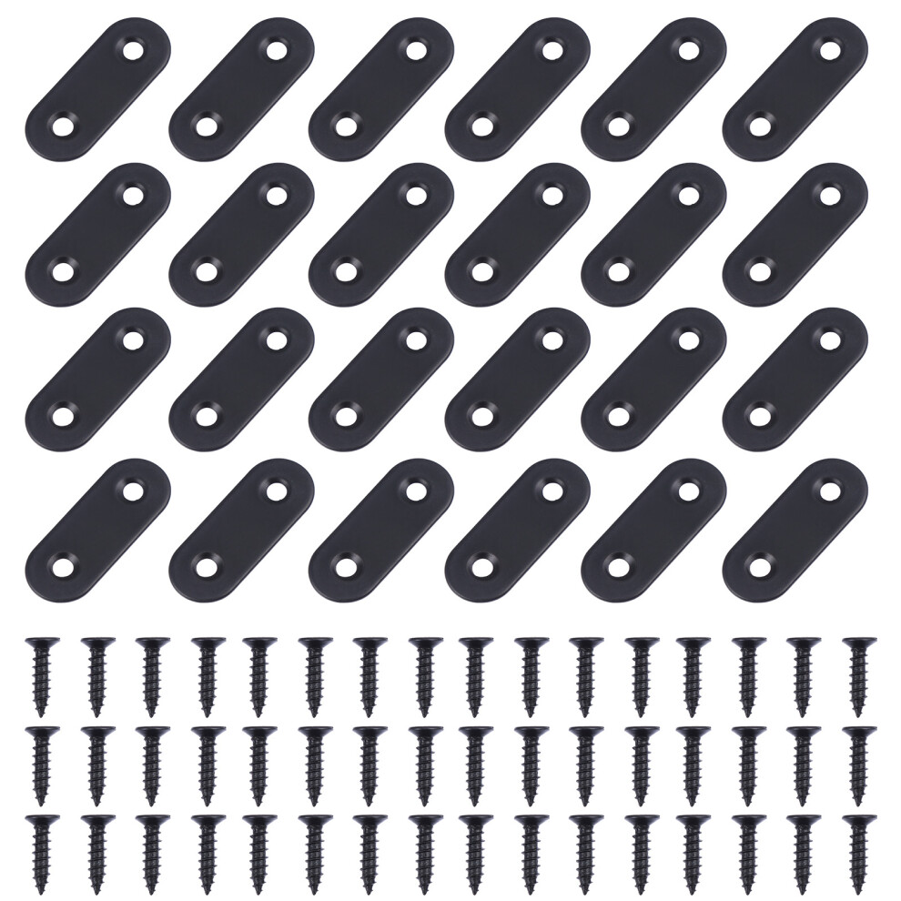 72Pcs Stainless Steel Corner Shelf Brackets Black Furniture Fasteners 3062675899683