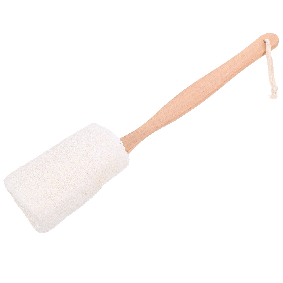 Artibetter 1Pc Natural Loofah Shower Body Brush Wood Exfoliating Bath Scrubber