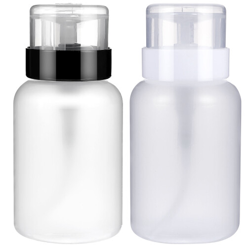 2 pcs plastic pump dispenser bottles for nail polish remover 1