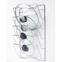 Pot Lid Organizer Wall Mounted Rack Holds Up to 5 Lids SpaceSaving Pan Lid Holder for Kitchen Ref: 3797
