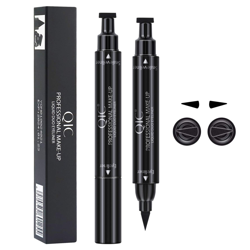 Winged Eyeliner Stamp Dual Ended Waterproof Liquid Eyeliner Long Lasting Smudge Proof Pen