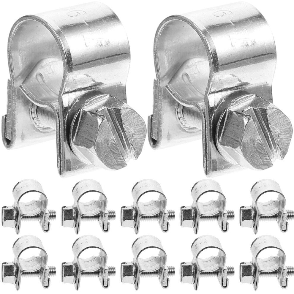 25Pcs 304 Stainless Steel Hose Clamps Fuel Injection Tube Clips Silver 3161338588787