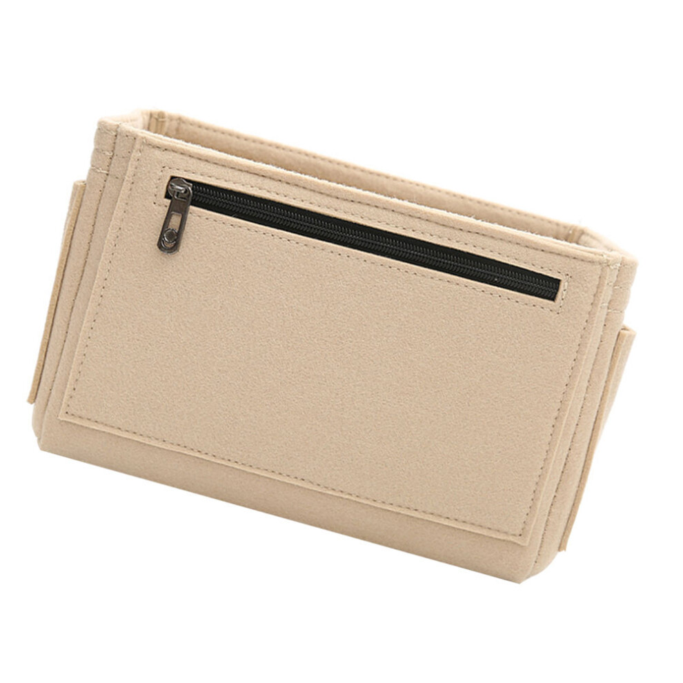 Totority 1Pc Khaki Felt Cosmetics Bag Large Capacity Durable Makeup Organizer