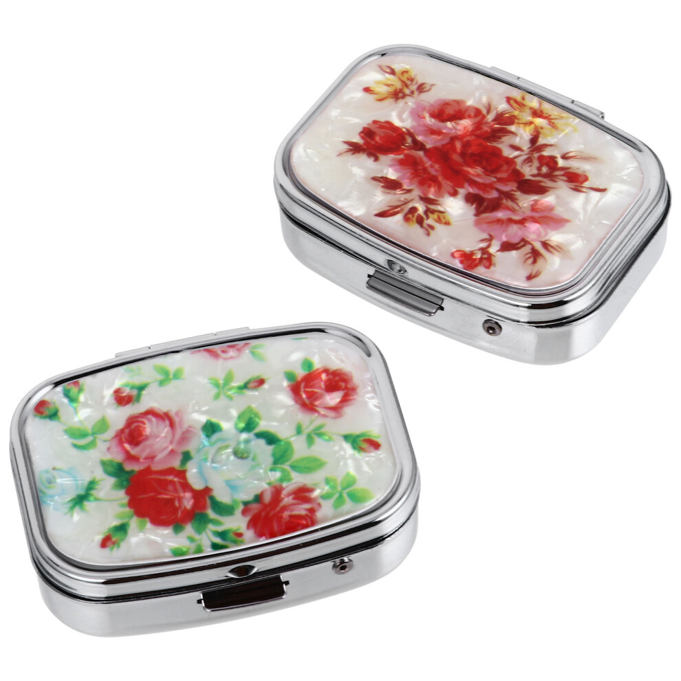 Iplusmile 2Pcs Portable Pill Case Organizer Medicine Dispenser Random Pattern