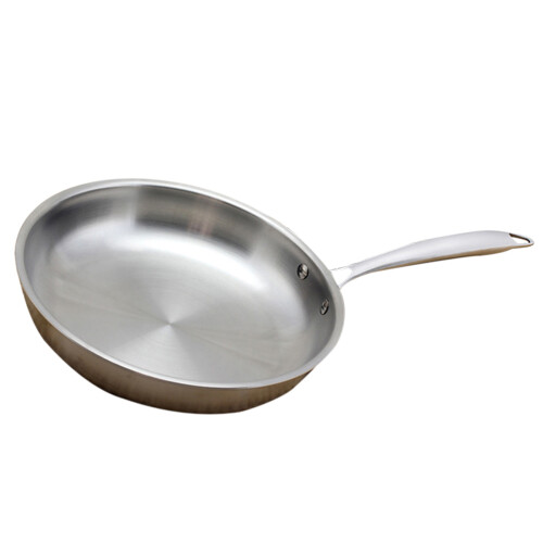 Flat Frying Pan Griddle Cooking Pan Silver 1set 1