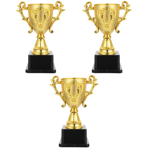 3Pcs Plastic Universal Trophy Cups Kids Reward Prize Assorted Colors 2
