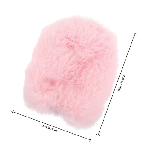 2Pcs Pink Microphone Furry Wind Shield Cover Elastic Fit for Mic 1