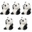 5pcs Mini Panda Sculpture Office Ceramics Chic 5