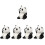 5pcs Mini Panda Sculpture Office Ceramics Chic 7