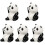 5pcs Mini Panda Sculpture Office Ceramics Chic 4