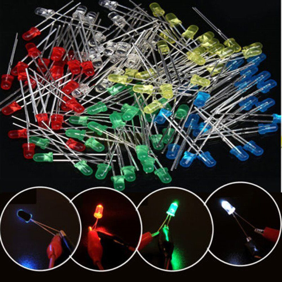 Ohphcall Light 200Pcs Assorted Color Diffused Emitting Diodes Durable Led Kit