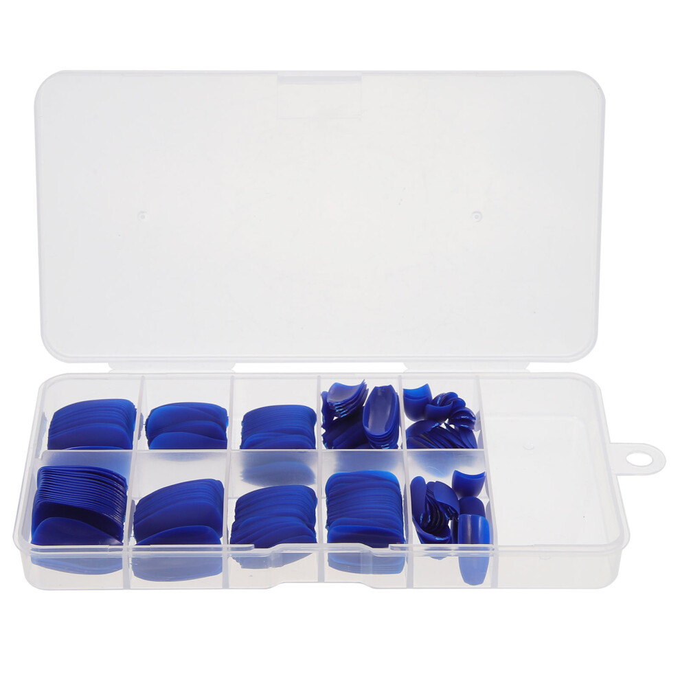 Ohphcall Blue Plastic Detachable False Nail Tips For Women Nail Decor