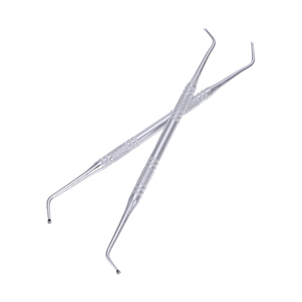 Stainless Steel Cuticle Pusher and Nail Cleaner Set 2PCS DualSided Professional Nail Care