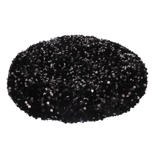2Pcs Sparkly Black Beret for Women Comfortable Foldable Winter Hat