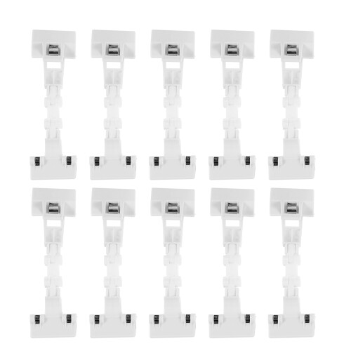 10Pcs Plastic Sign Stand White Label Holders Price Tag Display Clips 2