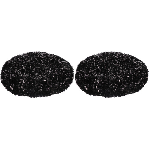 2Pcs Sparkly Black Beret for Women Comfortable Foldable Winter Hat 1
