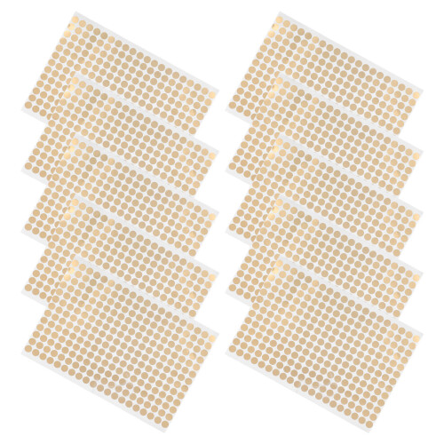 Raindrops  10 Sheets Small Dot Stickers Golden Copper Paper Label