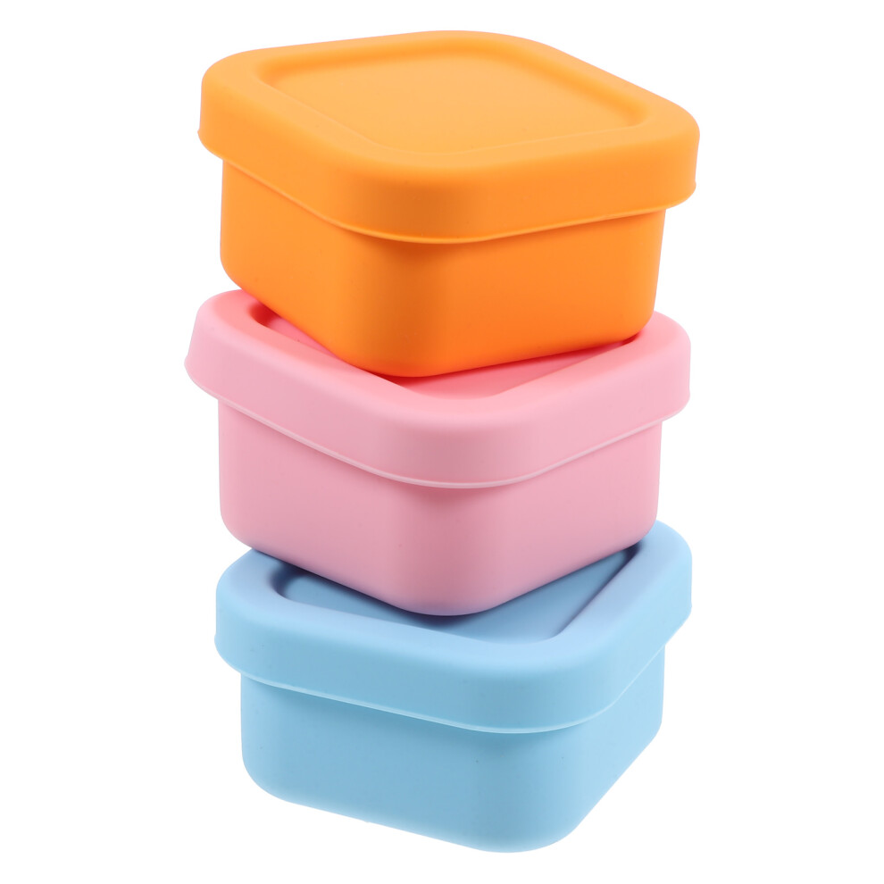 3Pcs Silicone Small Food Box Airtight Storage Box For Picnics Happyyami
