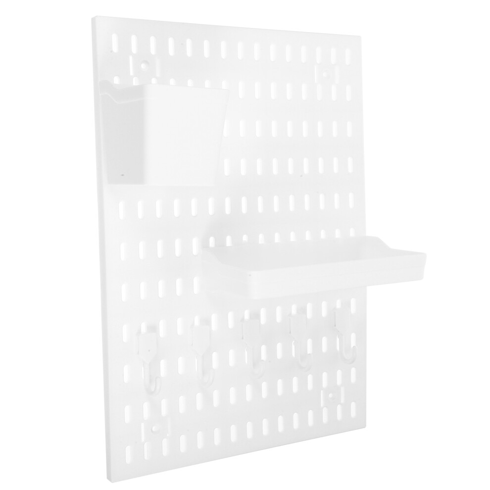 Mlins Pegboard Storage Rack Pegs Hook Clips Pliers Organizer White 3062675899287
