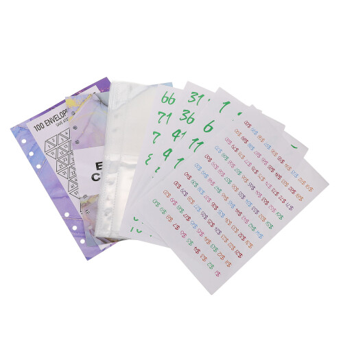 Money Binders Inner Stickers Cash Saving Refill Transparent