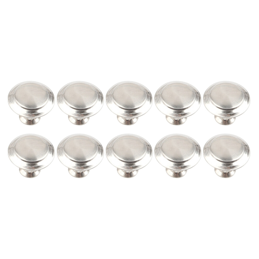 10Pcs Modern Round Stainless Steel Pull Knobs For Wardrobe Cupboard 3072229547007