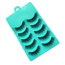 5Pairs Black Fake Eyelashes Natural Look Fiber False Lashes for Makeup