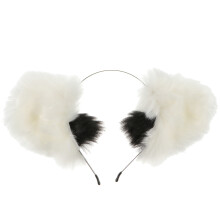 1Pc White Plush Cat Ear Hairband Lovely Cosplay Costume Headwear