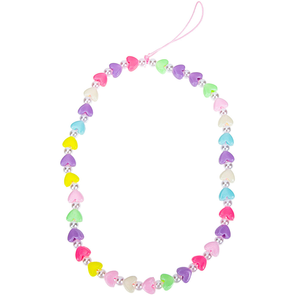 Heart Beaded Phone Charms Decorative Acrylic Phone Chain 3053560802215