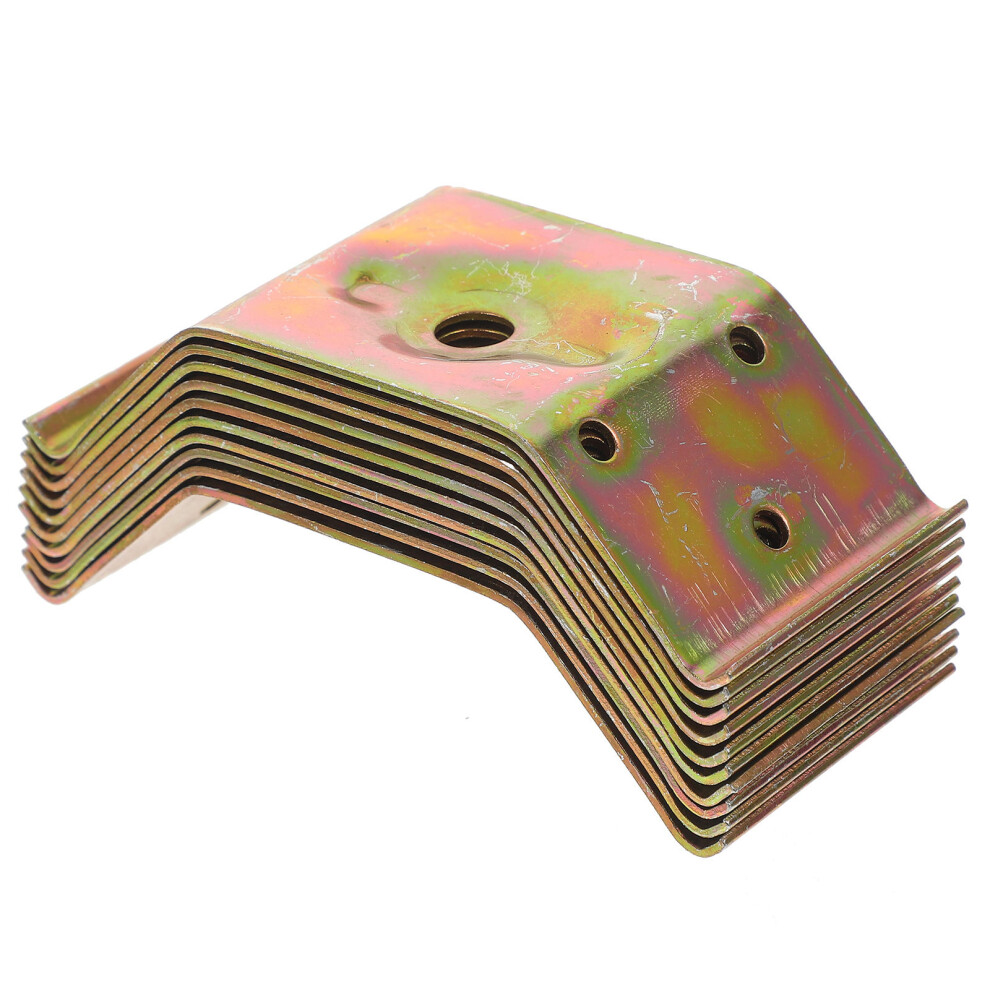 10Pcs Furniture Corner Bracket Iron Fixing Brace Golden Durable Plates 3111993740006