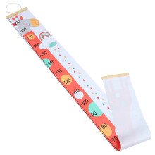Toise Murale Rose En Canvas Motif Animaux Pour Chambre D'enfant