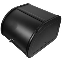 Carbon Steel Bread Box Black Sliding Lid Kitchen Food Storage Box