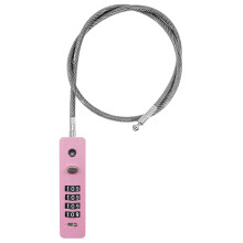 Pink Folding Steel Wire Bike Cable Lock Zinc Alloy Anti-Theft