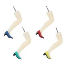 4Pcs Beige Plastic Metal Push Pins Map Tacks for Home Office Use