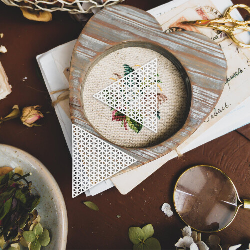 20 Pcs Cross Stitch Grid Board Triangle Shapes Canvas Needle Craft 2
