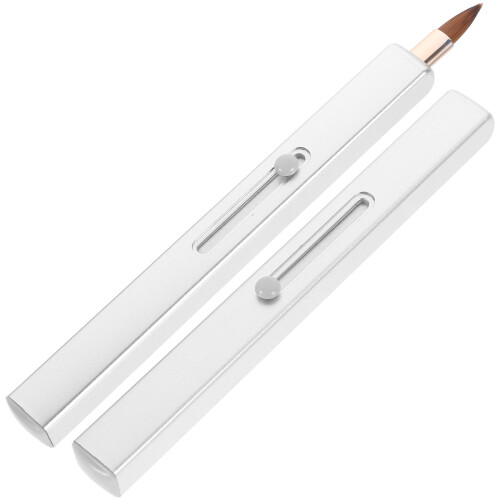 2Pcs White Lip Applicator Retractable Soft Makeup Brush for Women