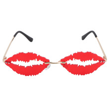 1Stk Rote Modische Lippen Sonnenbrille Leicht Robust Für Foto Party