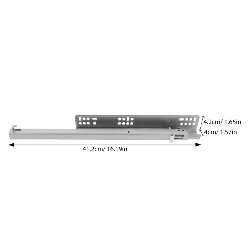 1Pair Durable Silver Drawer Glides Silent Rails for Cabinet Storage 1