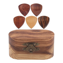 1Ensemble Boîte De Rangement Pics Guitare Bois Zébré Couleurs Variées