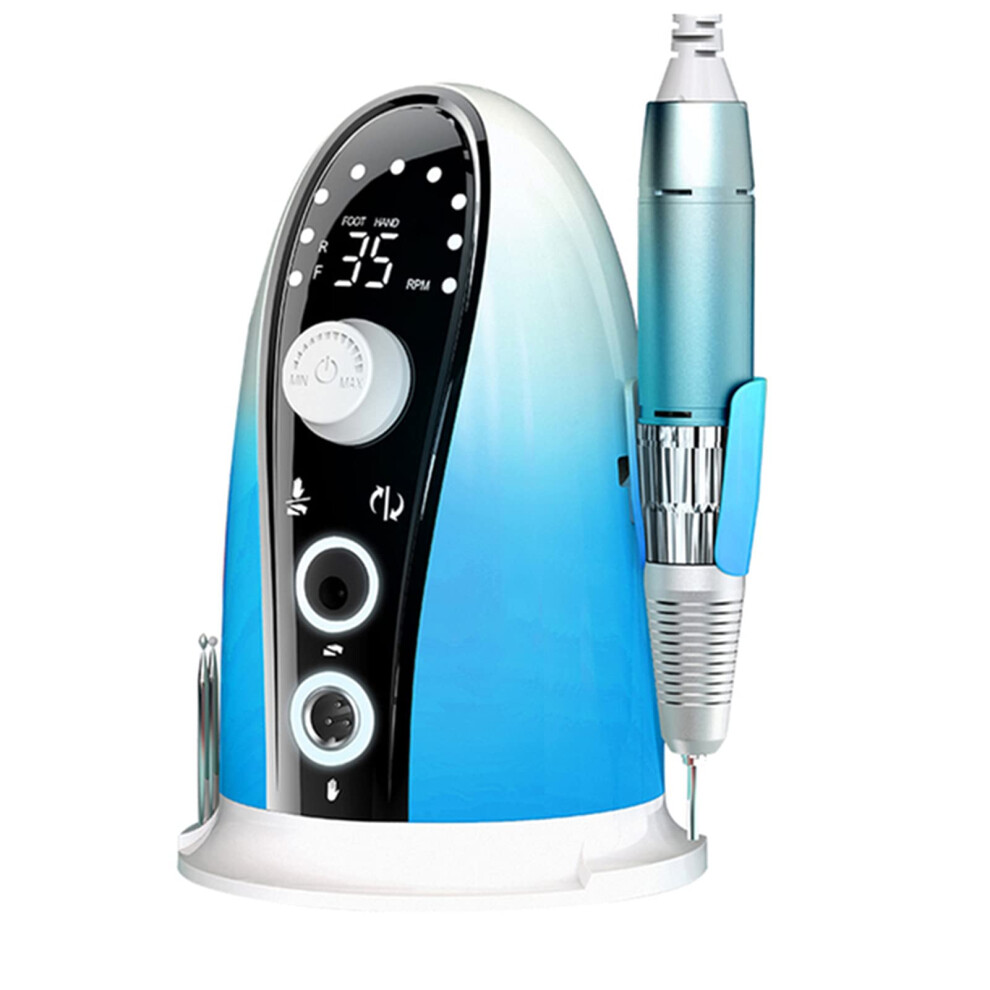 Purple 35000Rpm Professional Electric Nail Drill With Foot Pedal, Rechargeable Nail File For Acrylic And Gel Nails,