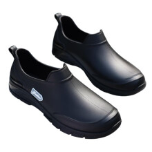 Men's Waterproof Work Boots Slip Resistant Rubber Low Shoes for Fishing and Car Washing Black 8.5