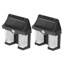 2Pcs Outdoor Solar Wall Lights Weatherproof Solar Powered Fence Lamps for Garden Patio Yard